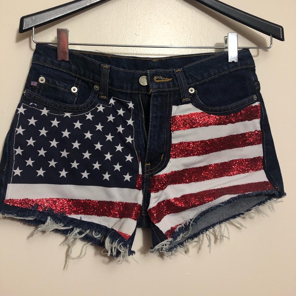 Ralph Lauren American Flag jean shorts size 2